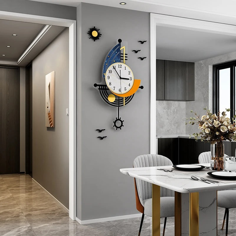 Bauvo Geometric Pendulum Wall Clock Modern
