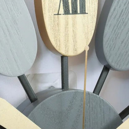Folia Sunburst Wood Wall Clock Scandinavian