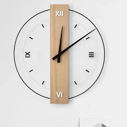Ravio Round Wood and Metal Wall Clock Modern