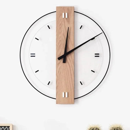 Ravio Round Wood and Metal Wall Clock Modern
