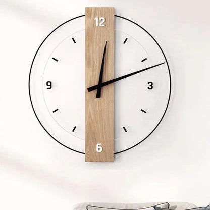 Ravio Round Wood and Metal Wall Clock Modern
