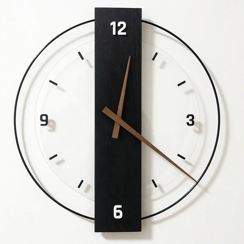 Ravio Round Wood and Metal Wall Clock Modern