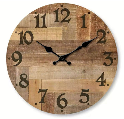 Palvo Round Wood Pallet Wall Clock Rustic