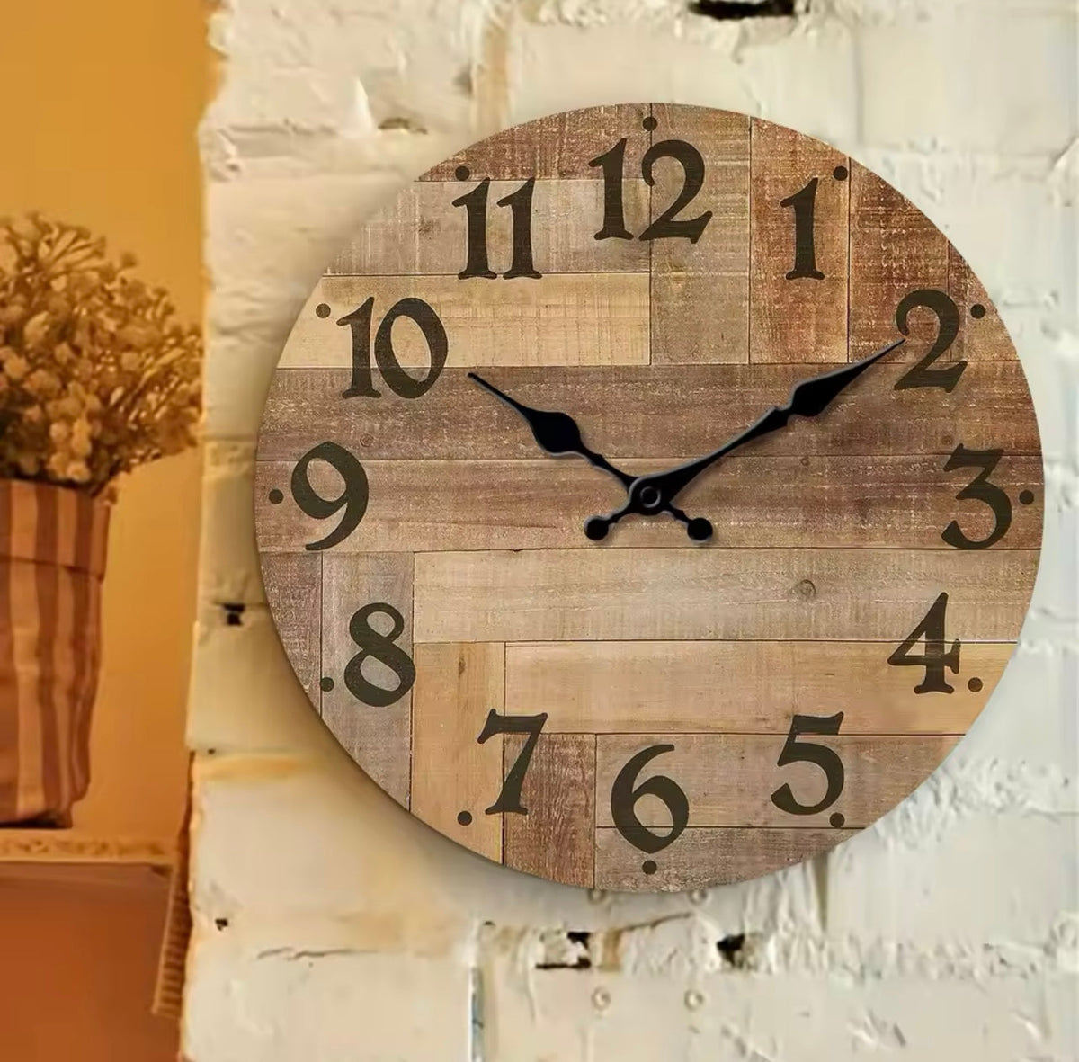 Palvo Round Wood Pallet Wall Clock Rustic