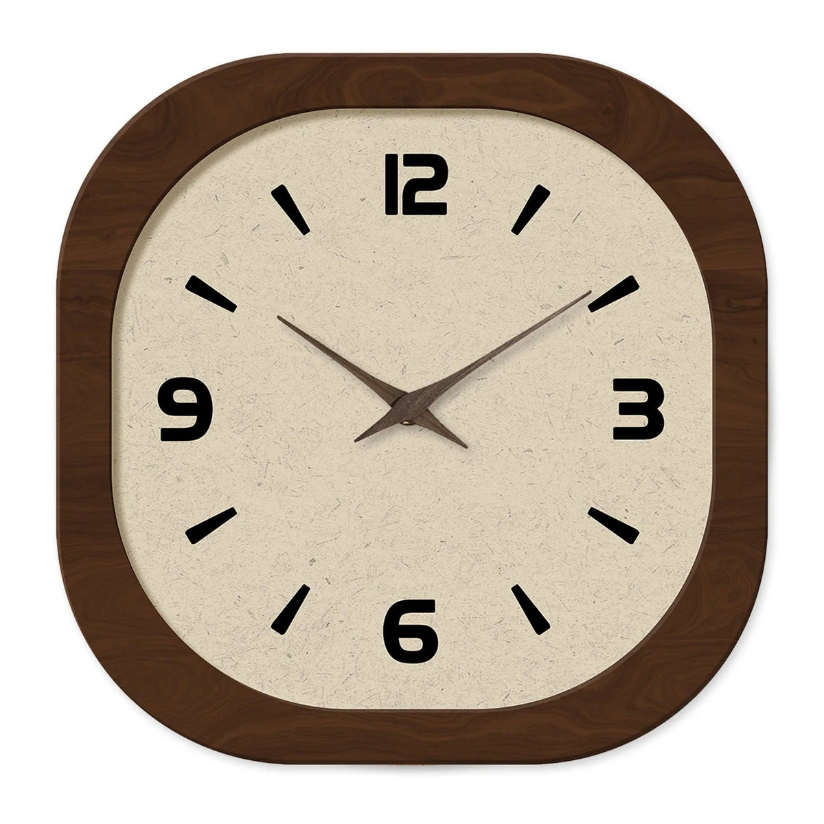 Roven Rounded Square Wood Wall Clock Vintage