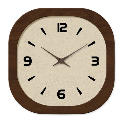 Roven Rounded Square Wood Wall Clock Vintage
