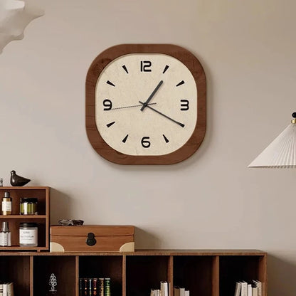 Roven Rounded Square Wood Wall Clock Vintage