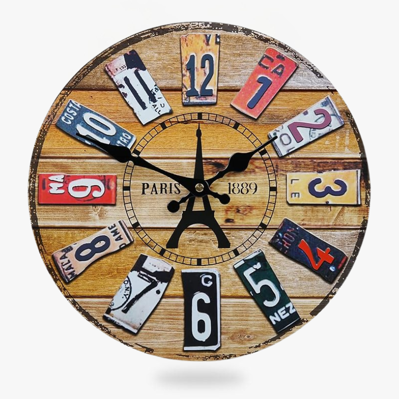 Plako License Plate Wall Clock Vintage