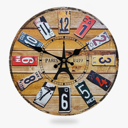 Plako License Plate Wall Clock Vintage