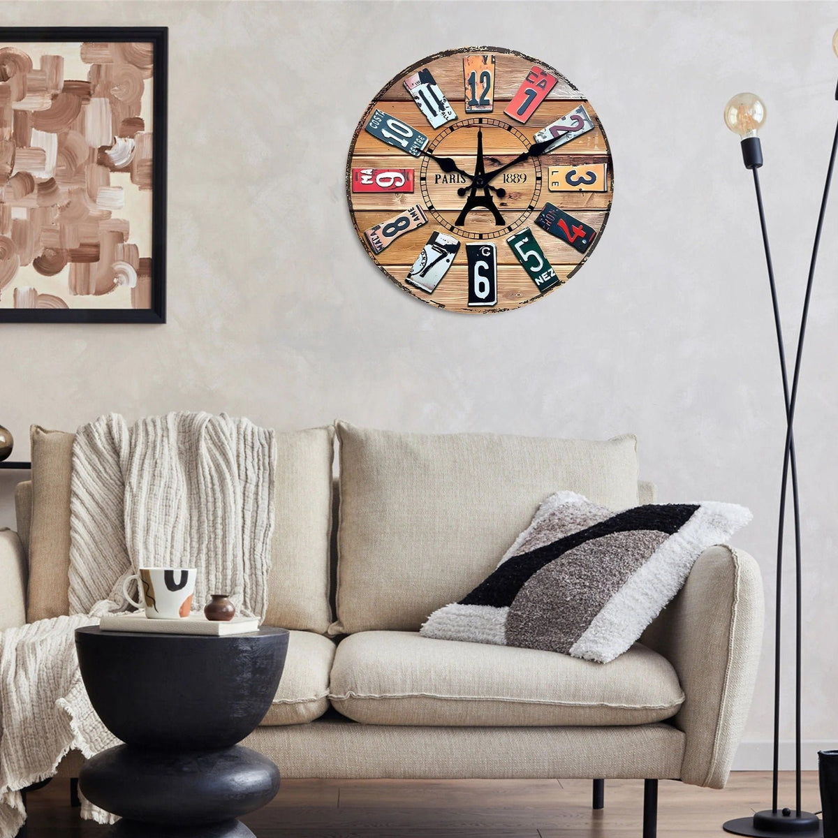 Plako License Plate Wall Clock Vintage
