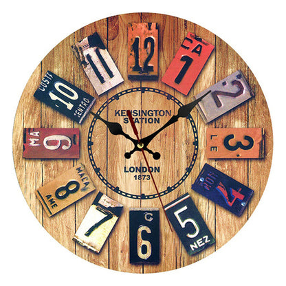 Plako License Plate Wall Clock Vintage