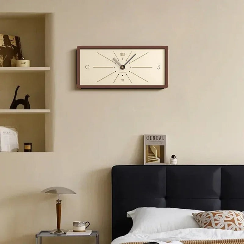 Lineo Rectangular Wood Wall Clock Vintage