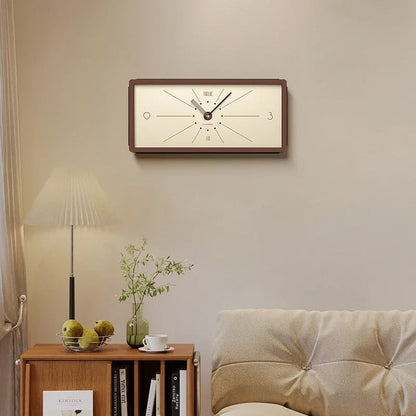 Lineo Rectangular Wood Wall Clock Vintage