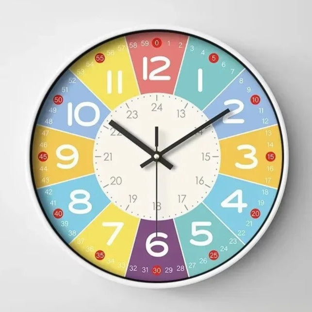 Colo Round Metal Wall Clock Educational