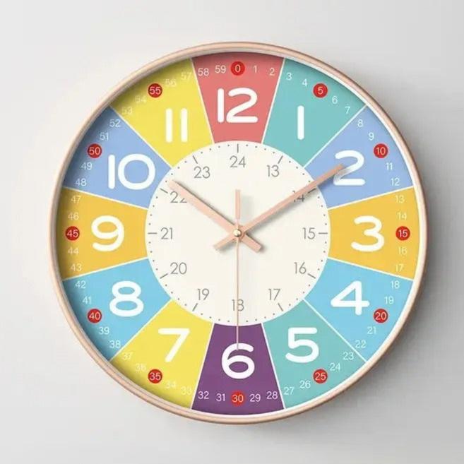Colo Round Metal Wall Clock Educational