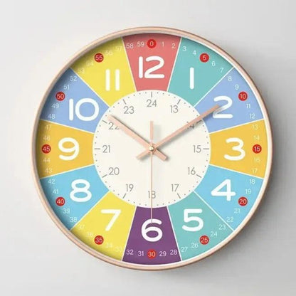 Colo Round Metal Wall Clock Educational