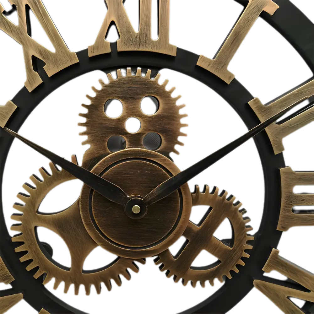 Galdo Round Metal Gear Wall Clock Industrial