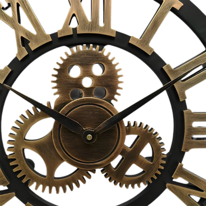 Galdo Round Metal Gear Wall Clock Industrial