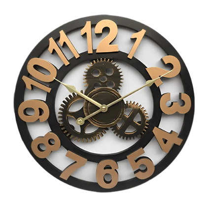 Galdo Round Metal Gear Wall Clock Industrial