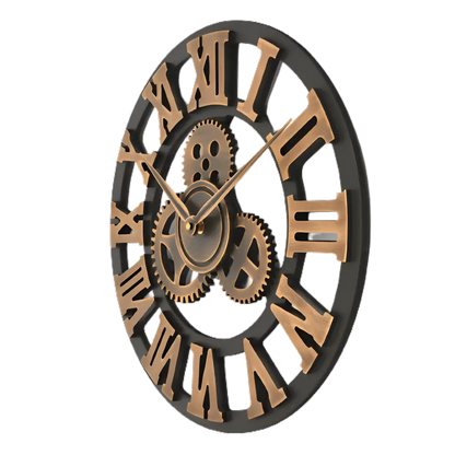 Galdo Round Metal Gear Wall Clock Industrial