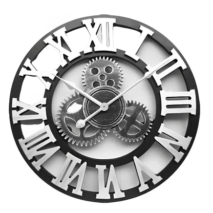 Galdo Round Metal Gear Wall Clock Industrial