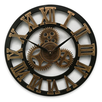 Galdo Round Metal Gear Wall Clock Industrial