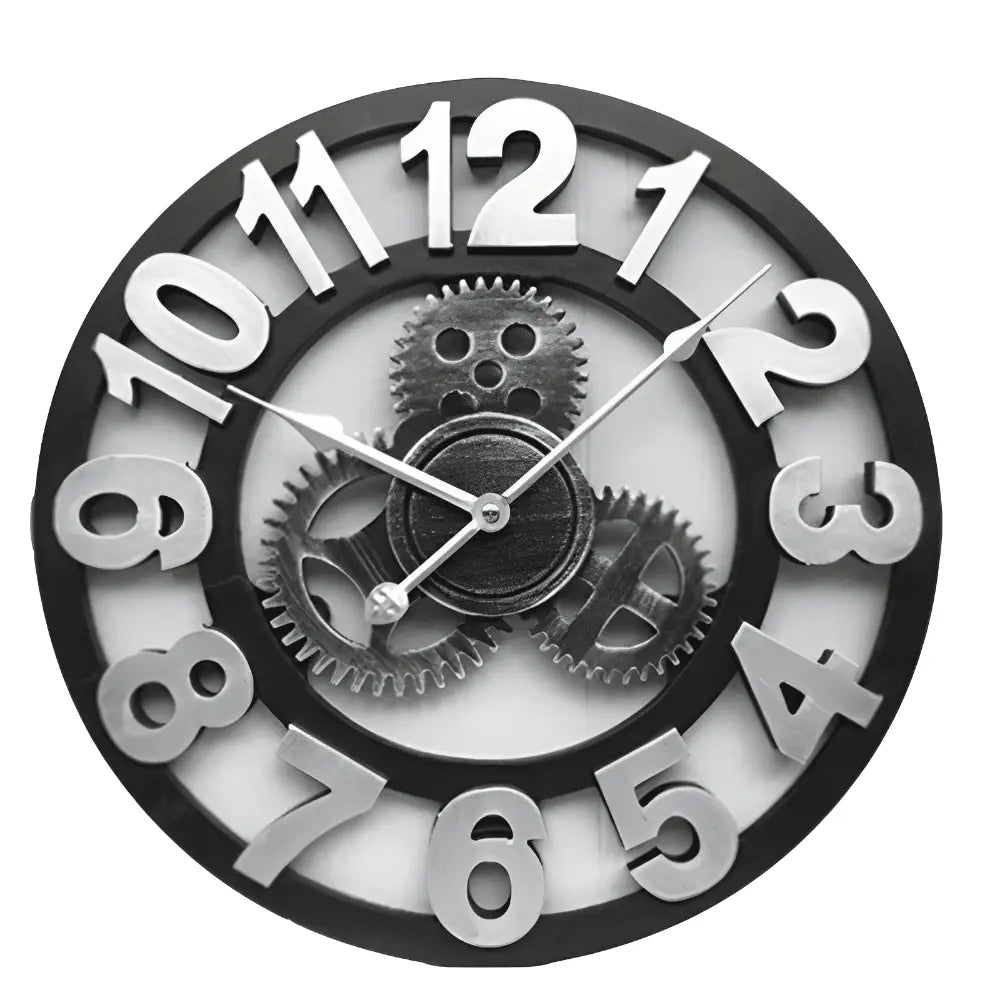 Galdo Round Metal Gear Wall Clock Industrial
