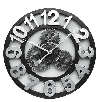 Galdo Round Metal Gear Wall Clock Industrial