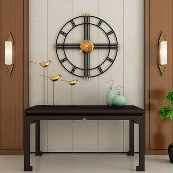 Krono Round Metal and Wood Wall Clock Modern