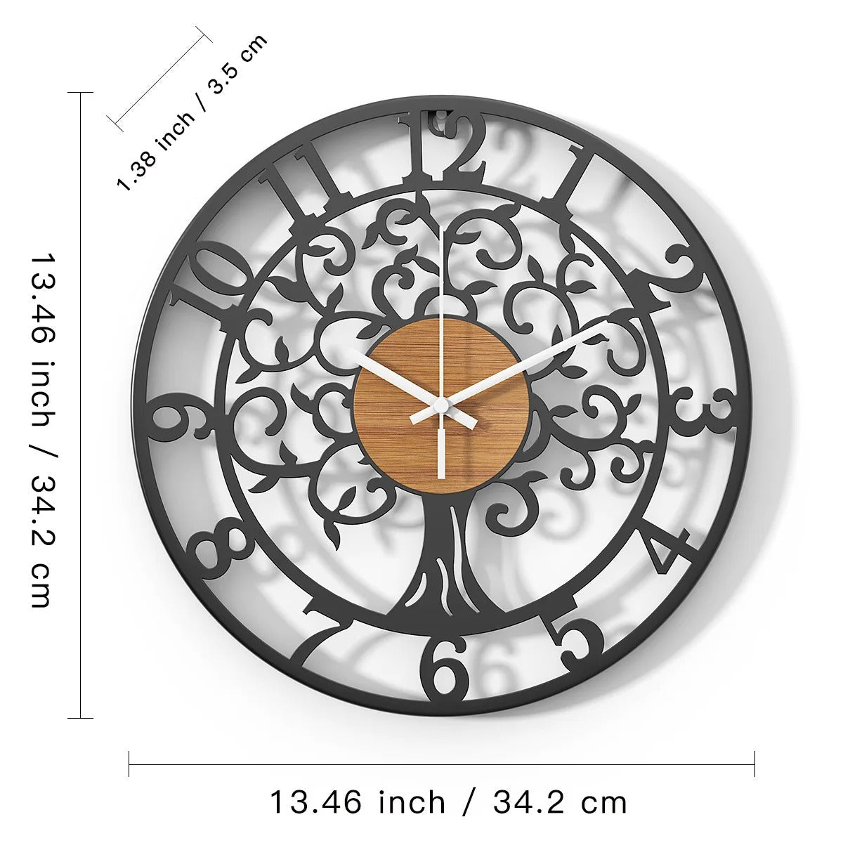 Sylva Tree of Life Metal and Wood Wall Clock