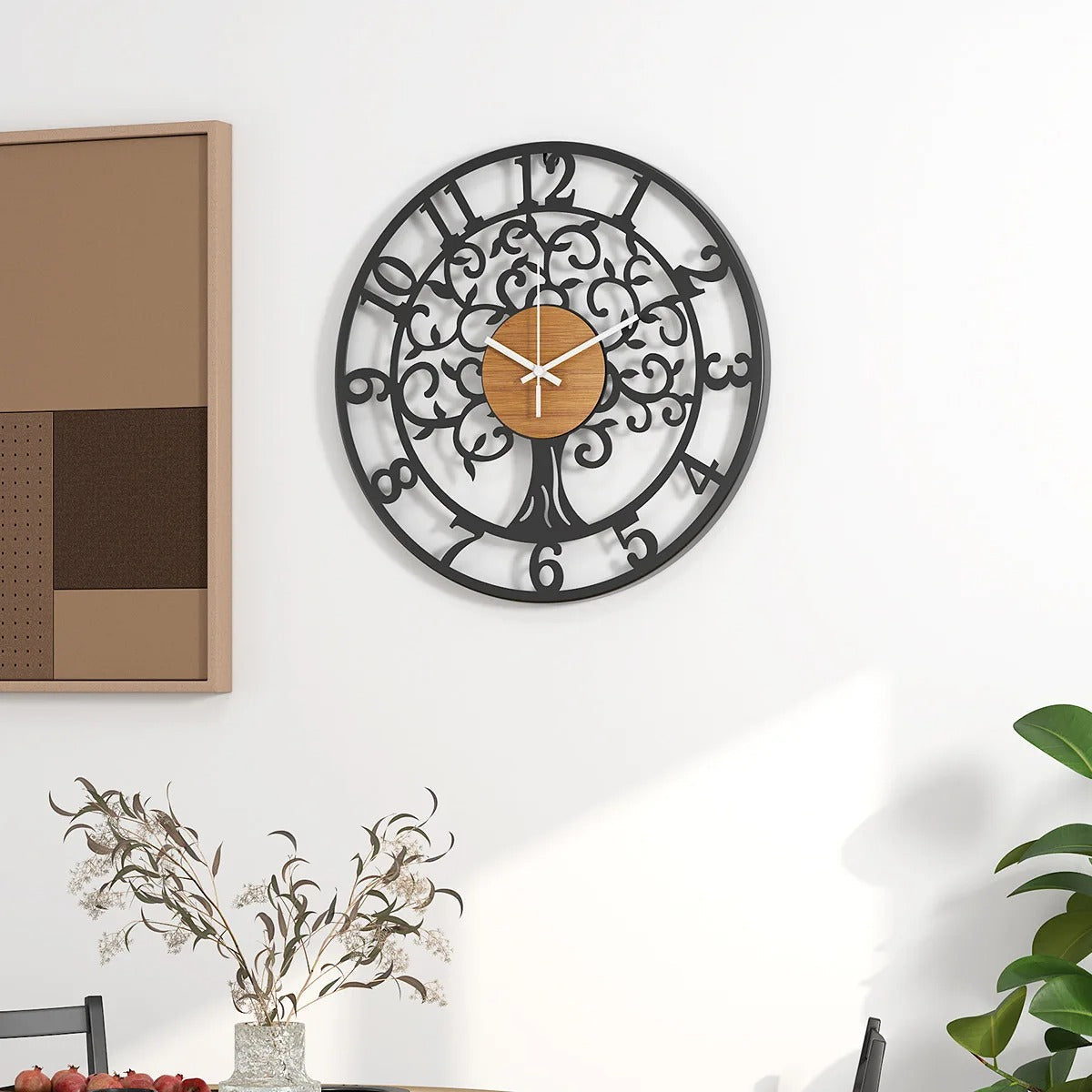 Sylva Tree of Life Metal and Wood Wall Clock