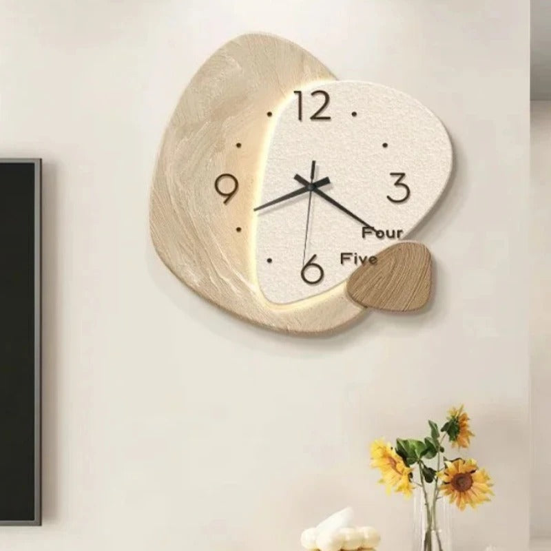 Lumio Round Wood Backlit Wall Clock Modern