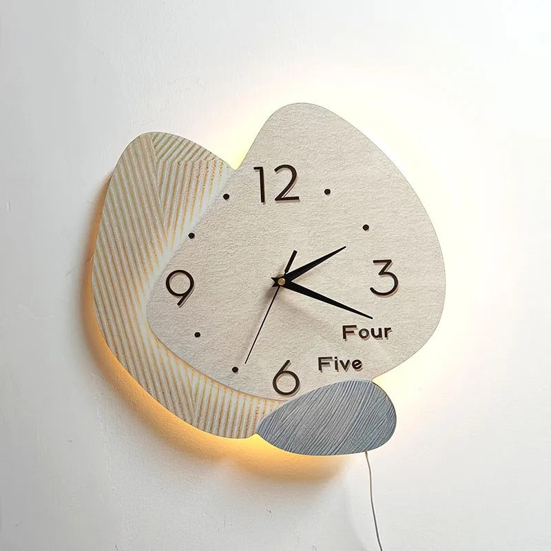 Lumio Round Wood Backlit Wall Clock Modern