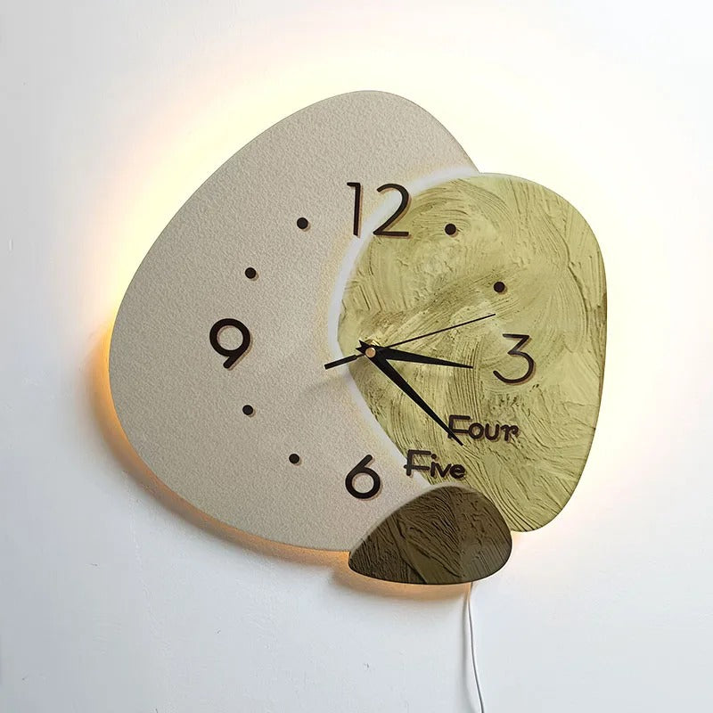 Lumio Round Wood Backlit Wall Clock Modern