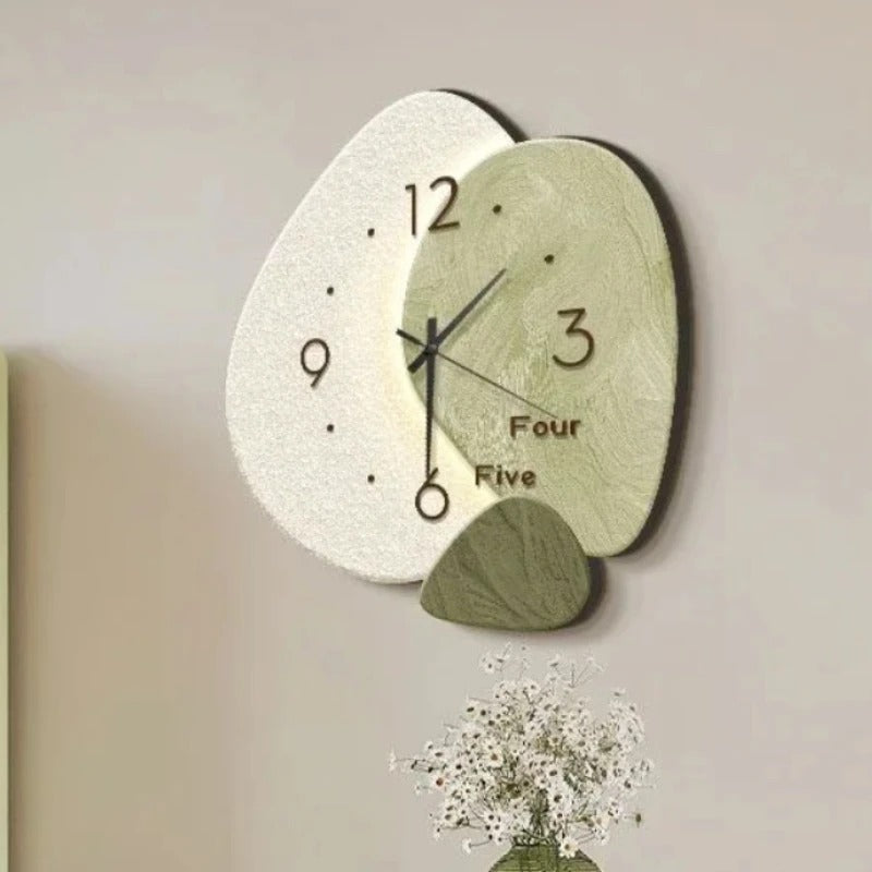 Lumio Round Wood Backlit Wall Clock Modern