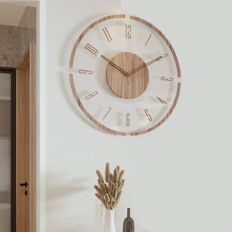 Claro Openwork Wood Wall Clock Modern