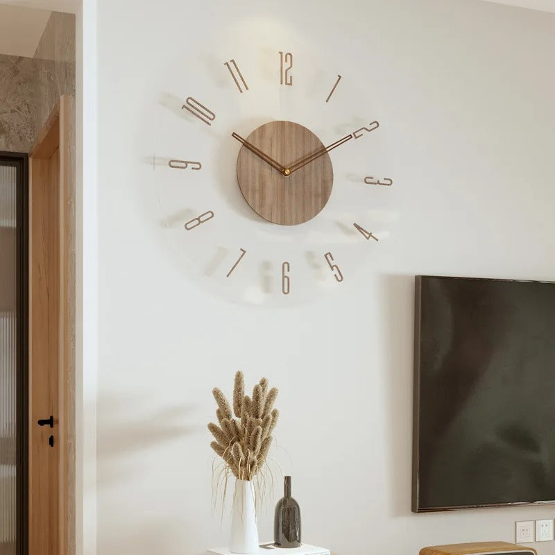 Claro Openwork Wood Wall Clock Modern