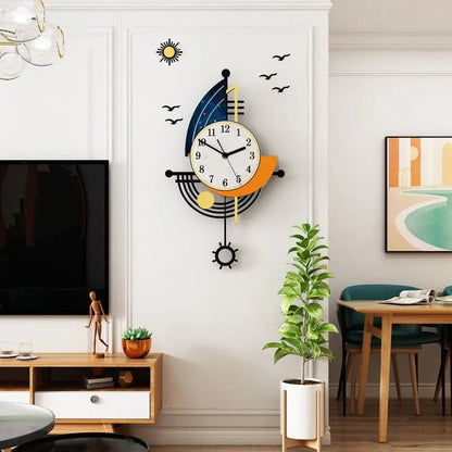 Bauvo Geometric Pendulum Wall Clock Modern
