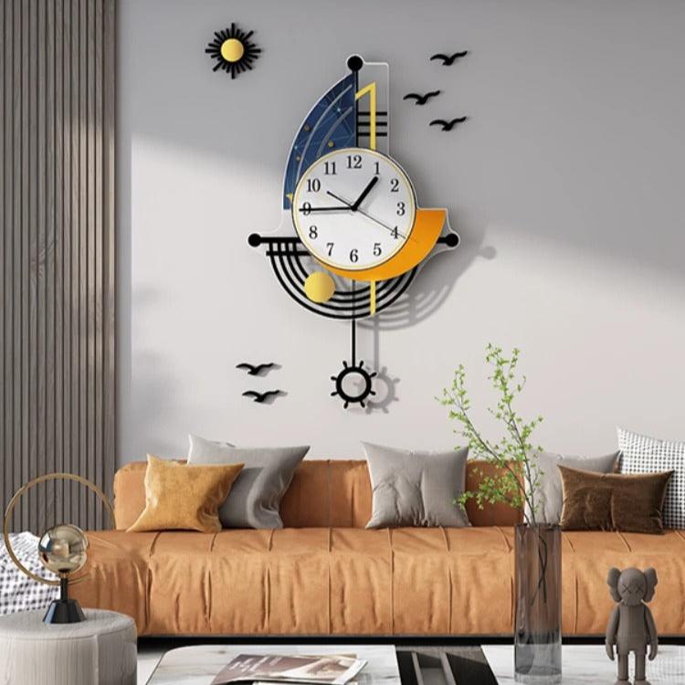 Bauvo Geometric Pendulum Wall Clock Modern