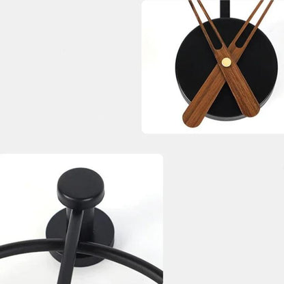 Ovalo Oval Black Metal Wall Clock Minimalist