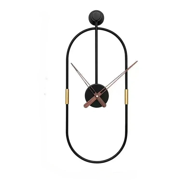 Ovalo Oval Black Metal Wall Clock Minimalist