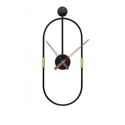 Ovalo Oval Black Metal Wall Clock Minimalist