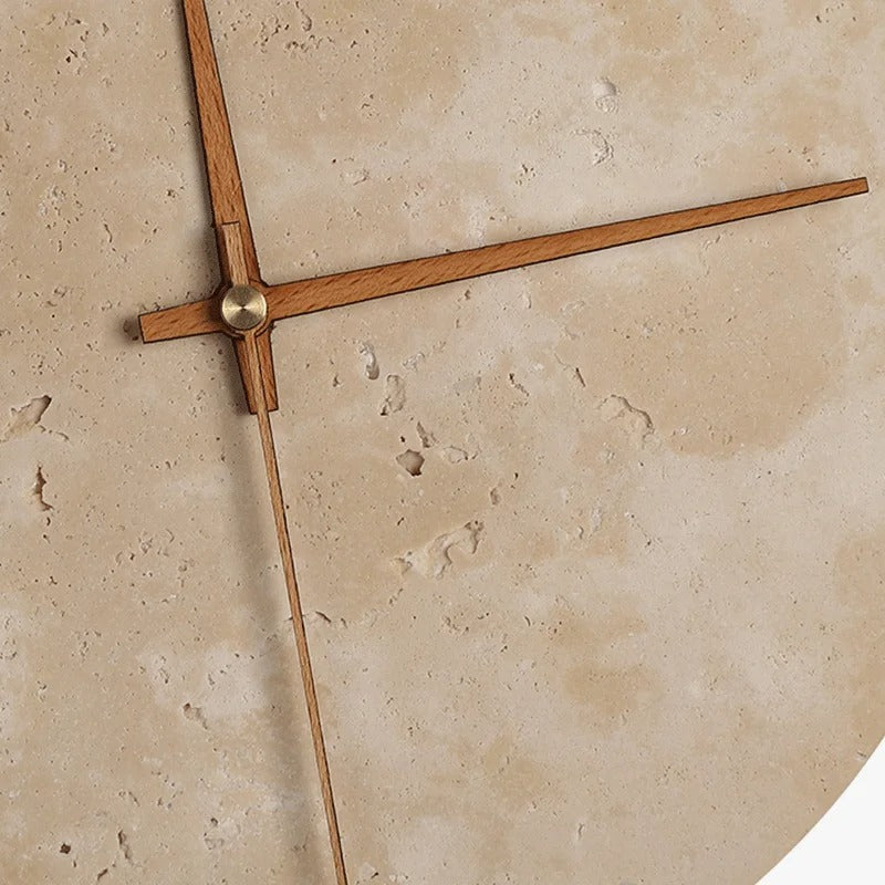 Mileni Round Travertine Backlit Wall Clock Modern