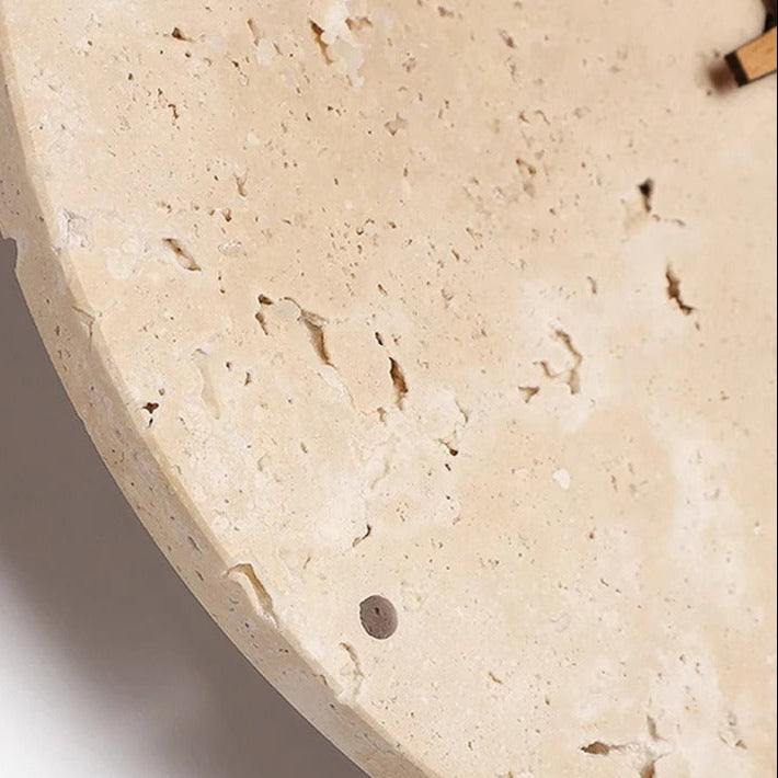 Mileni Round Travertine Backlit Wall Clock Modern