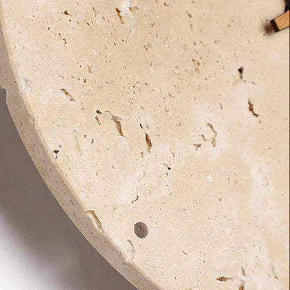 Mileni Round Travertine Backlit Wall Clock Modern