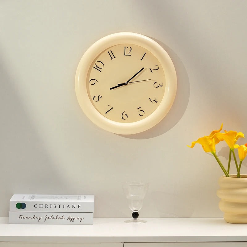 Sevo Round Modern Wall Clock Raised Numerals