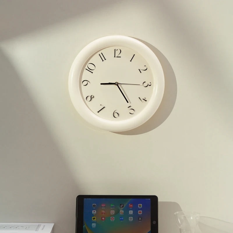 Sevo Round Modern Wall Clock Raised Numerals