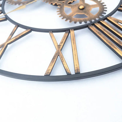 Gearko Round Metal Gear Wall Clock Industrial