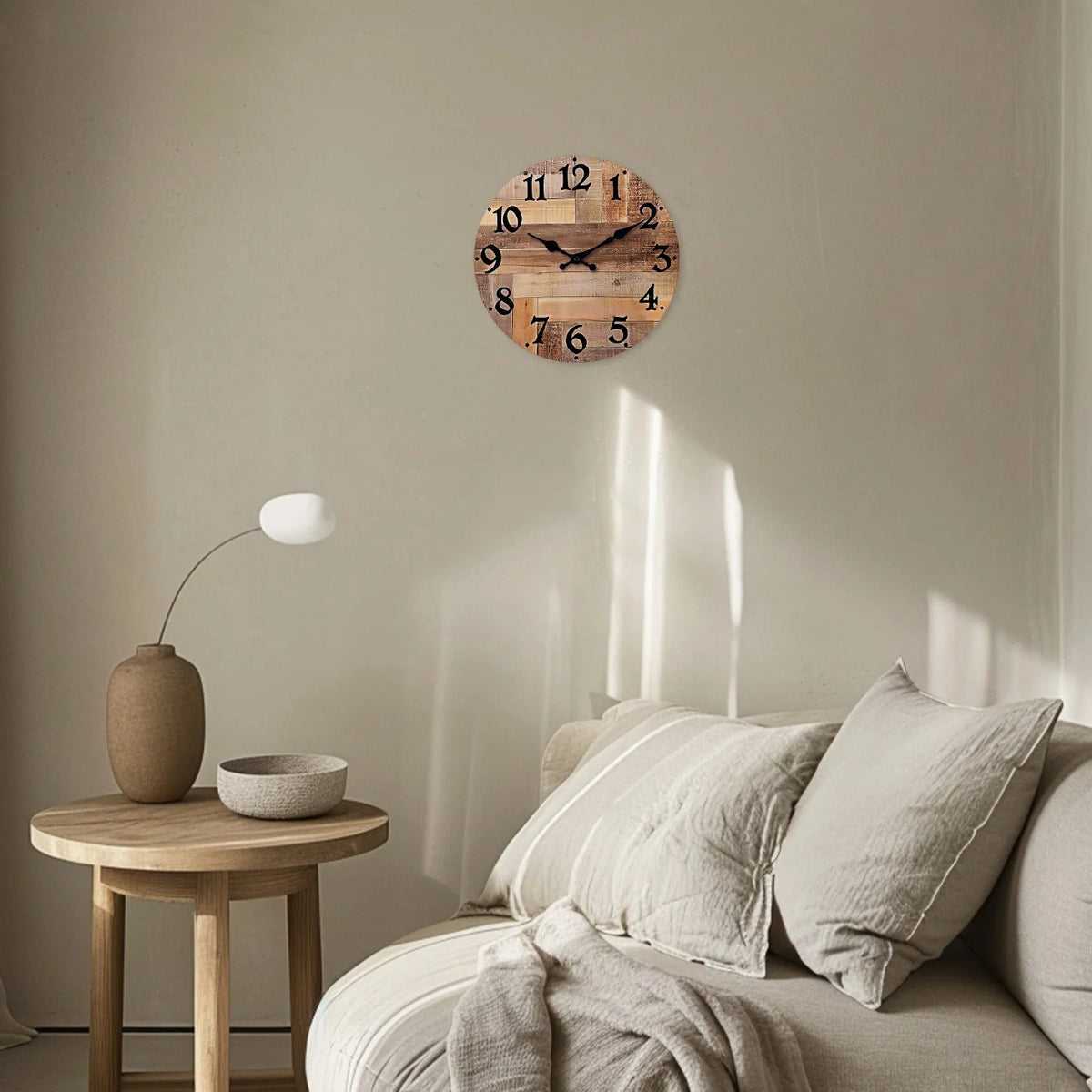 Palvo Round Wood Pallet Wall Clock Rustic