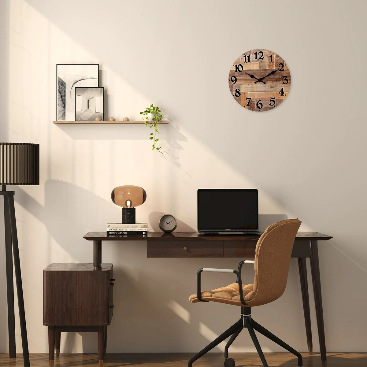 Palvo Round Wood Pallet Wall Clock Rustic